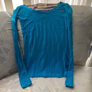 Hollister Women's Vibrant Blue Long Sleeve Tee
